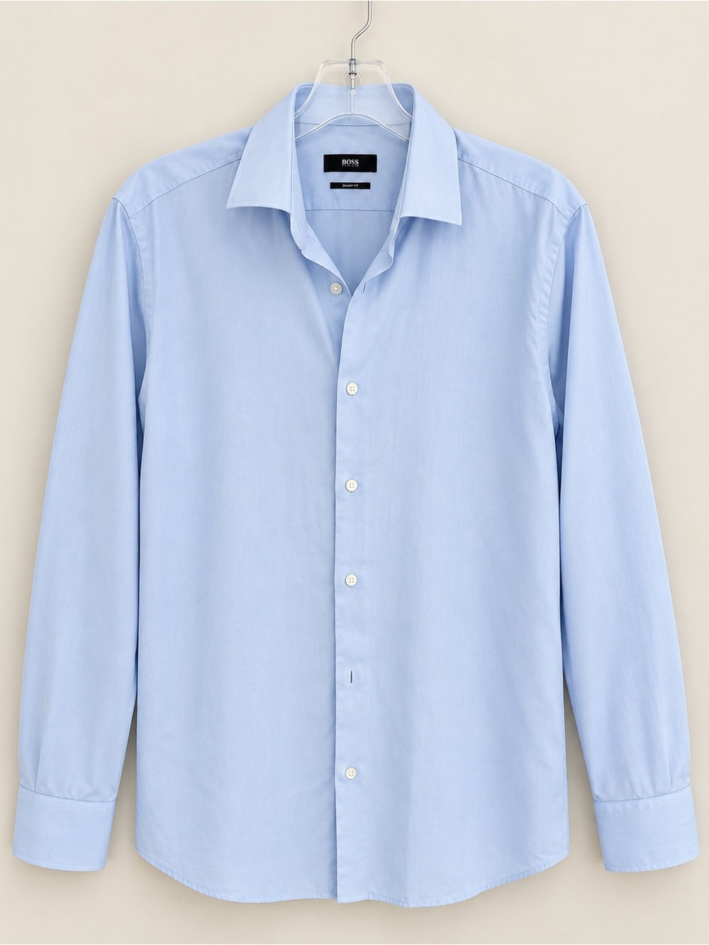 Hugo Boss Blue Sharp Fit Long Sleeve Button Up Dress Shirt Size 16 32/33